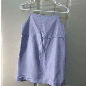 STEPHEN DIGERONIMO Blue Silk Lined Shift Dress Empire Waist Self Tie Womens 2 US